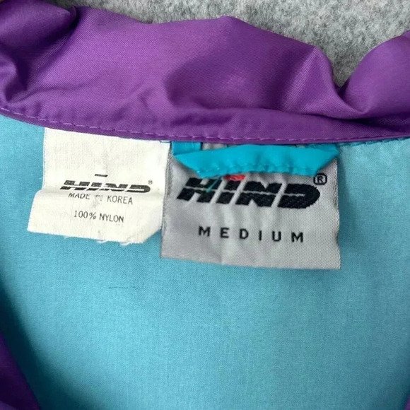 Vintage 90s Hind Windbreaker Womens Medium Colorblock Packable Outdoors Jacket - Picture 11 of 14